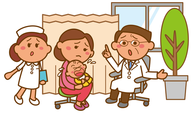 赤ちゃん病院受診,赤ちゃん,インフルエンザ,