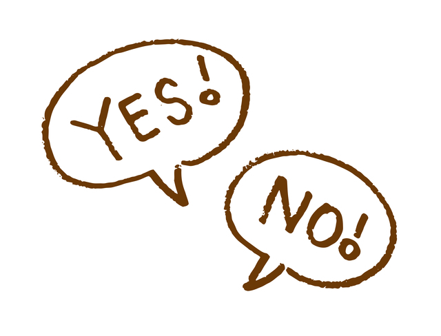 イエスとノーの吹き出し,