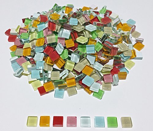 【工場直販】　ガラスモザイクタイル ◆◆◆8色 MIX　大容量600ｇ[600ピース以上] ◆◆◆ DIY ハンドメイド クラフト オリジナル 手作り 10mm角 (600 g, 8色カラフル),手作り,フォトフレーム,