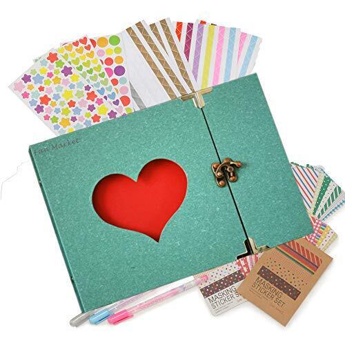 手づくり 写真 アルバム 黒台紙 素材 セット 誕生日 スクラップブック Fun Market (ターコイズブルー とびら式),マタニティ,ダイアリー,