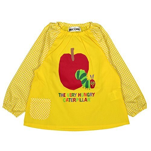 アスナロ（エプロン） 長袖スモック ベビー はらぺこあおむし プリント スモック ポケット付95 イエロー,スモック,作り方,