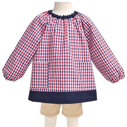 スモック　【ギンガムチェック（トリコロール）】　日本製　N11709,スモック,作り方,