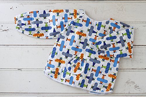 BABY tree こども 防水 加工 長袖 スモック エプロン 幼稚園 保育園 にも！ (ひこうきブルー Lサイズ),スモック,作り方,