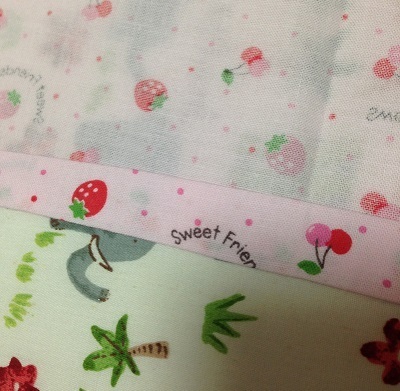 イチゴ柄の生地,裁縫上手,