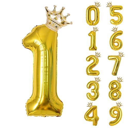 養楽堂 誕生日 バルーン 数字 パーティー 飾り風船 0-9 王冠 デコレーション装飾 32インチ 大きい バルーン 結婚式 記念日 子供 大人兼用 ゴールド1,手作り　,ガーランド,