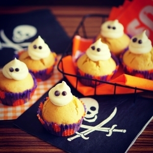 【ハロウィン2016】おばけのかぼちゃマフィン,ハロウィン,お菓子,レシピ