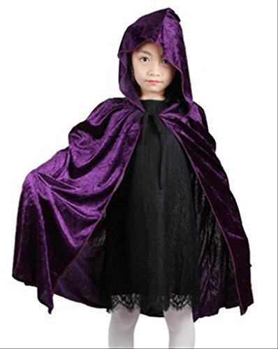 Sta.ANA(サンタ・アナ）選べる５色 子供用 ハロウィン ロング マント 魔女 死神 仮装 コスチューム フード付き フリーサイズ (紫・パープル),ハロウィン,マント,