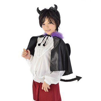 デビルケープセット　ブラック,ハロウィン,マント,