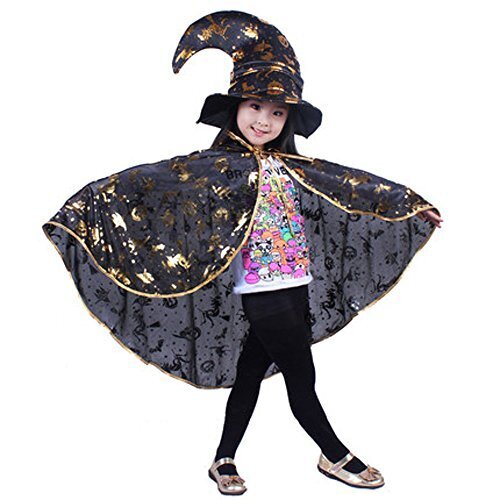 スピナス ハロウィン 仮装 キッズ ちょいコス派におススメ 魔女 帽子 マント 2点セット カボチャ柄 ハロウィン コスチューム,ハロウィン,マント,