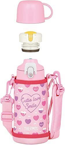 サーモス 水筒 真空断熱2ウェイボトル 0.6L/0.63L ピンクホワイト 子供用 通園通学 FJJ-601WF PKW,幼稚園,水筒,