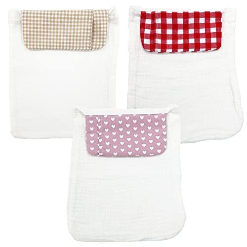 保冷剤ポケット 汗取りパッド3枚セット ベビー 新生児 子供 背中 汗取りパット 汗とりパット 汗とりパッド 汗取りガーゼ 汗取りインナー 汗取り あせとり 汗とり 汗取 汗 汗対策 コットン ダブルガーゼ リボン 3枚組 洗い替え (Bセット),汗取りパッド,赤ちゃん,