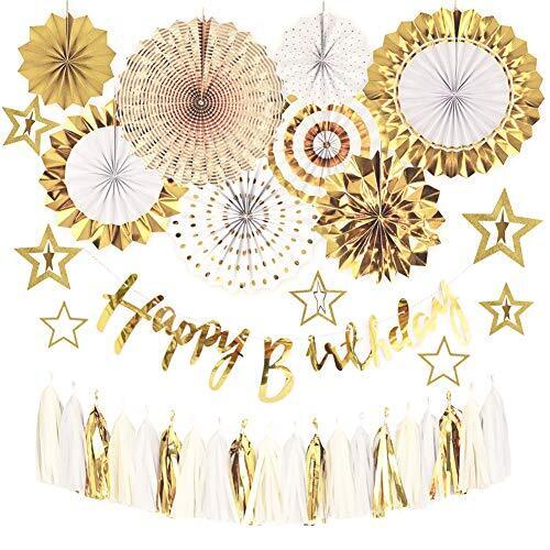31PCS 誕生日 飾り バースデー デコレーション 装飾 Babiejoy ガーランド かざりつけ キラキラ 飾り付け セット お洒落 かわいい 男の子 女の子 一歳 ゴールデン,1歳,誕生日,飾り付け