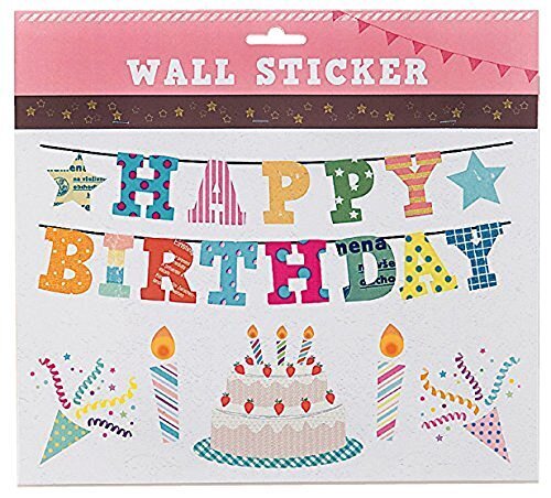 丸和貿易 ウォールステッカー 誕生日 ハッピーバースデー 壁 シール パーティー 子供部屋 飾り デコレーション S 56×34×0.6cm 400671404,1歳,誕生日,飾り付け