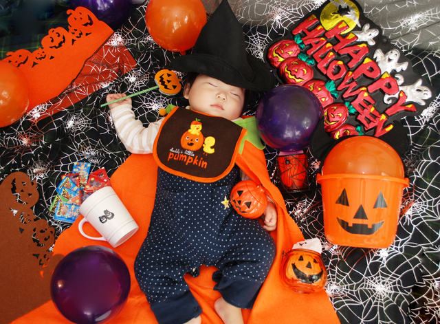 ハロウィン スリーピングベビーアート,ハロウィン,テンプレート,