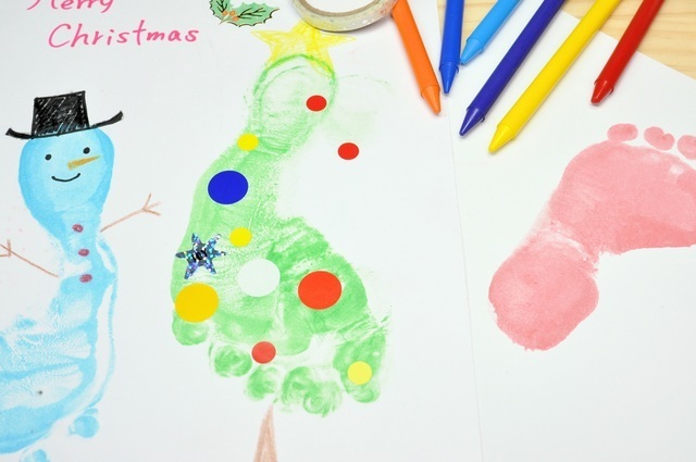 手形足形アート,親子,おうち時間,遊び