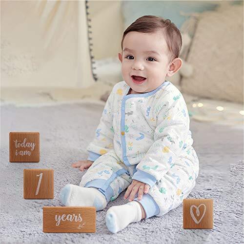 Promise Babe 月齢フォト 6点セット ウッドブロック マイルストーン ニューボーンフォト マタニティフォト メモリアル ベビー 赤ちゃん 撮影用 写真映え 記念写真 思い出 出産祝い ギフト「収納袋付き」,月齢カード,無料,手作り