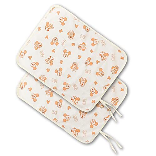 un doudou 防水 おむつ替えシート 2枚組 45×58cm Disney ミッキーマウス＆ミニーマウス 吸水加工 パイル地 綿100% NZ3221-A,おむつ替えシート,