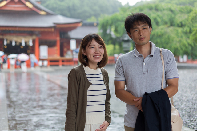 安産祈願をする夫婦,戌の日,水天宮,