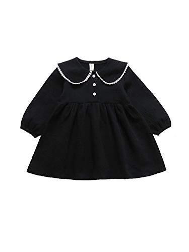 [ディーハウ]ベビー服 子供服 女の子 ワンピース ドレス パンツ付き キッズ カジュアル かわいい おしゃれ ガールズ カジュアル かわいい 入園式 卒園式 赤ちゃん 七五三 発表会 ガールズ ベビー服 (ブラック,90cm),戌の日,服装,