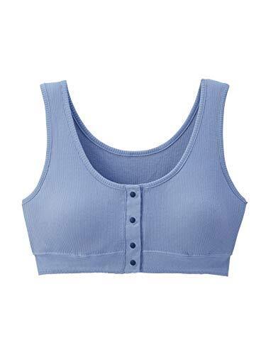 犬印本舗 マタニティ 授乳ブラジャー オーガニックコットン 綿100％ の肌にやさしい ハーフトップ インナー ブラジャー 前開き 授乳ブラ L ブルー,マタニティブラ,おすすめ,