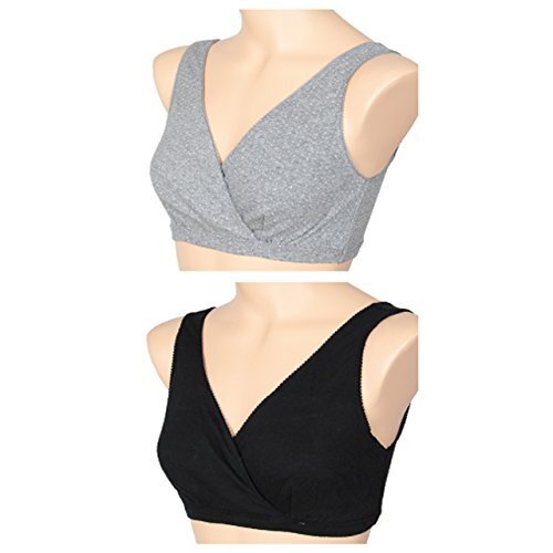 ローズマダム マタニティ 授乳ブラ 2枚組 クロスオープン 綿100% 産前産後 ロングセラー お得セット Eグレードット+クロ無地 112-0638-02 Lサイズ,マタニティブラ,おすすめ,