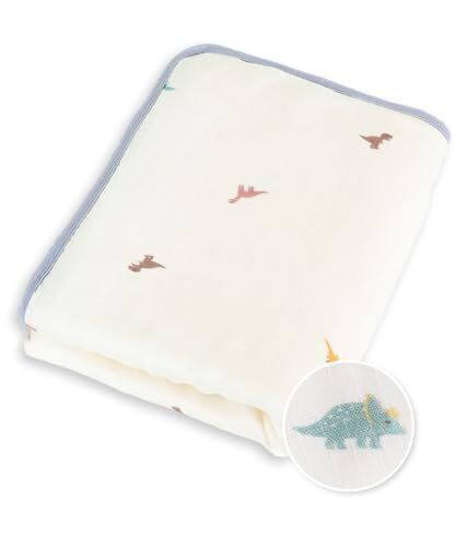 (ケラッタ) イブルバンブー さらふわガーゼケット ブランケット 赤ちゃん 抗菌 お昼寝 保育園 4重ガーゼ 春 夏 (c. ダイナソー, ベビー：70×100cm),ベビー布団,いつまで,
