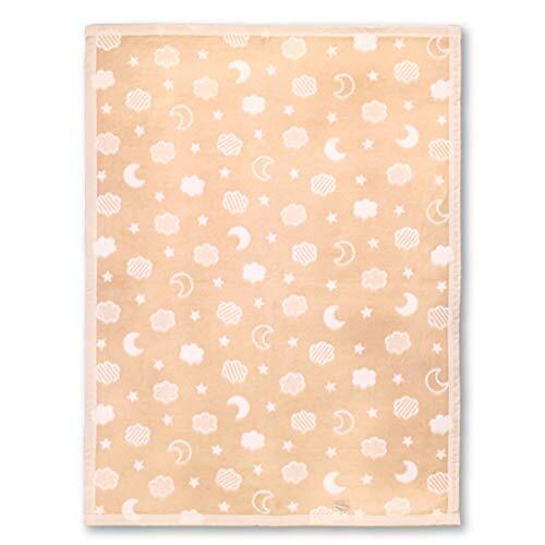 【日本製】 ベビー 綿毛布 月と雲 ベージュ ≪85×115cm≫ 吸湿性・保温性に優れオールシーズン使用可能 un doudou No.1335BE,ベビー布団,いつまで,