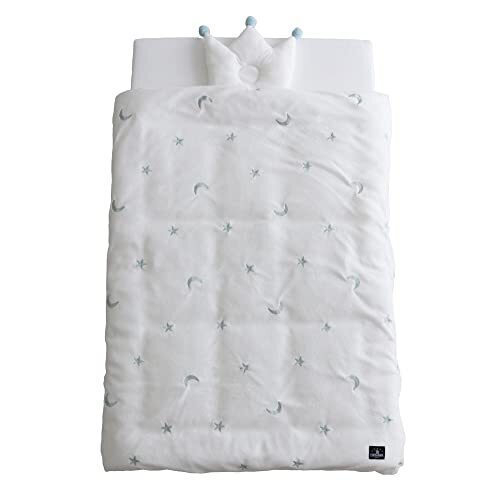 PUPPAPUPO 洗える ベビー布団セット レギュラーサイズ 70×120cm 5点 【 パイル 】 綿100％ ふとん シンプル かわいい 赤ちゃん 新生児 出産準備01スター×アクア,ベビー布団,いつまで,