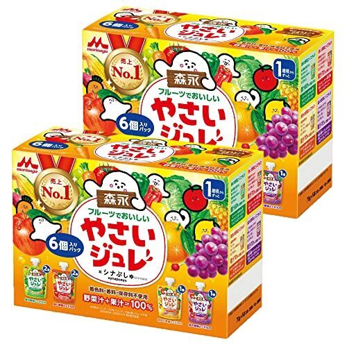 【Amazon.co.jp限定】森永 フルーツでおいしいやさいジュレ アソート 70g×6個×2セット [ 1歳頃から 4種類 詰め合わせ ],離乳食,外出,