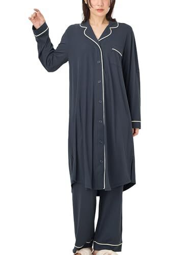 [犬印本舗] フェアリー 極上ストレッチとろみマタニティパジャマ 2248728 L ブルーグレー(BLG),マタニティパジャマ,パジャマ,