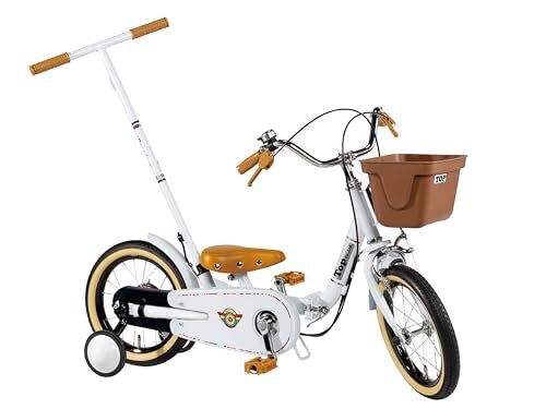 トップ(Top) いきなり自転車(Ikinari jitensha) いきなり自転車 14インチ プレミアムホワイト 適応身長:83~115cm 折りたたみ 補助輪 最長5年 かじとり式 押し手棒 安定 日本ブランド Top Kids トップキッズ トップ(Top),子ども,自転車,選び方
