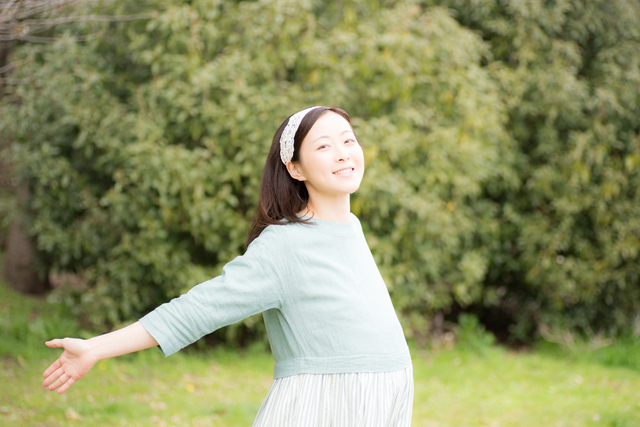 妊婦公園イメージ,妊娠9ヶ月,