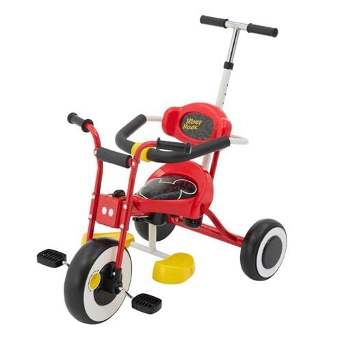 【公式EC限定】アイデス ディズニー 三輪車 ミッキー 足乗せステップ＆安心ガード 手押し棒付き SG基準合格 1.5歳～4歳,三輪車,1歳,