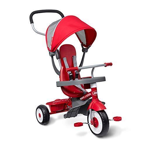 Radio Flyer ラジオフライヤー 4-in-1 トライク 4-in-1 Stroll 'N Trike 481A 4WAY 三輪車 ハンドル 後部収納 取り外し可能パーツ 日よけカバー,三輪車,1歳,
