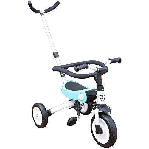BeneBene 折りたたみ三輪車 大人用ハンドル付 sl-a2 ブルー,三輪車,1歳,