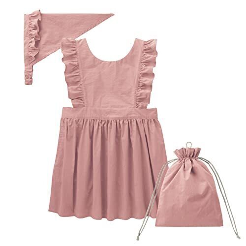 [ベルメゾン] エプロン 子ども 三角巾 巾着袋 セット フリルエプロン 女の子 通園 通学 90～110,子供,料理,