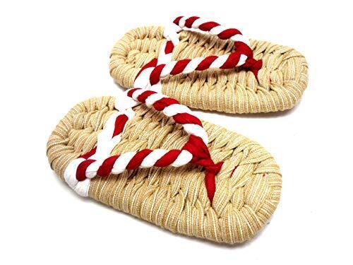 誕生ぞうり わら色ぞうり台に紅白より鼻緒 (SJ-67) 13.5cm,一升餅,誕生日,1歳