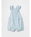 GAP (K)デニム ラッフルフリルショートオール (ベビー) ギャップ マタニティウェア・ベビー用品 ロンパース・カバーオール ブルー【送料無料】,ベビー服,海外ブランド,