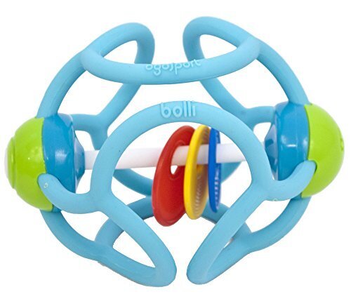 ボリィラトル はじめてボール 歯がためラトル にぎって かじって ひっぱって 安心素材 出産祝い・ギフト スカイブルー,ガラガラ,ラトル,赤ちゃん