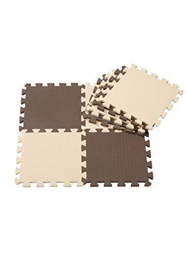 シービージャパン(CB JAPAN) ジョイントマット [防音 衝撃吸収] ブラウン×ベージュ 30×30cm 8枚組 チョコレート やわらかジョイントマット ポルト JOINTMAT,プレイマット,選び方,