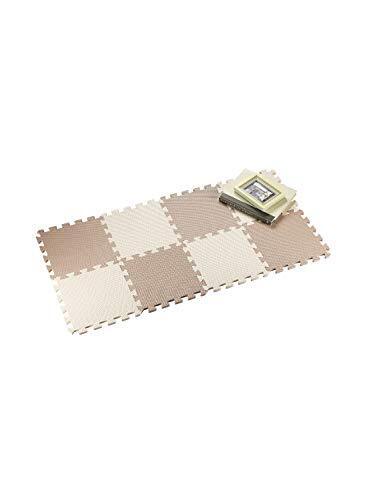 シービージャパン(CB JAPAN) ジョイントマット [防音 衝撃吸収] モカ×ベージュ 厚め 12mm 30×30cm 8枚組 モンブラン やわらかジョイントカラーマット JOINTMAT,プレイマット,選び方,