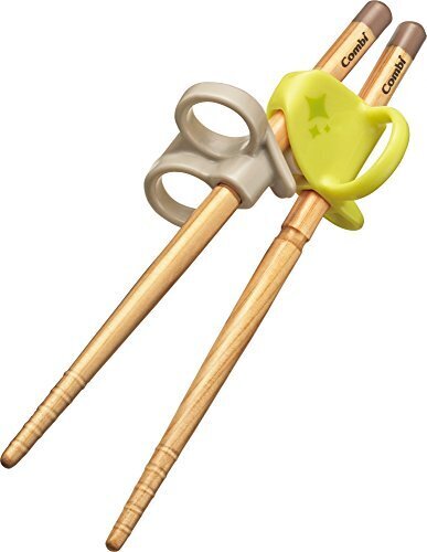 コンビ ベビー用はし はじめておはし木箸 右手用 ライム (イエロー) 2歳頃から対象,子ども,箸,いつから