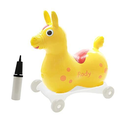 乗用ロディ＆スピーディーローラーセット 正規流通品 RODY 空気ポンプ付き (イエロー),室内,遊具,