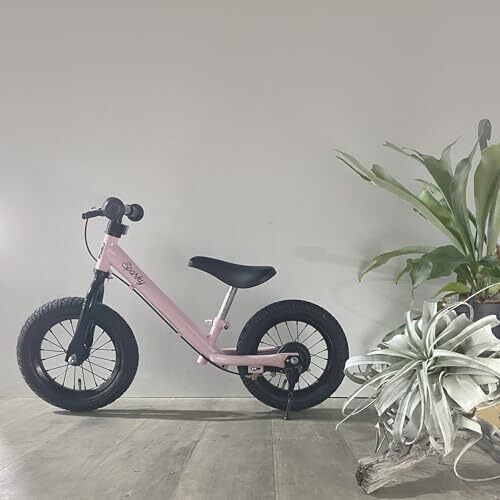 【組立済】【キックスタンド付き】 ブレーキ付ゴムタイヤ装備 キックバイク キッズバイク SPARKY スパーキー (SAKURA),ペダルなし,自転車,