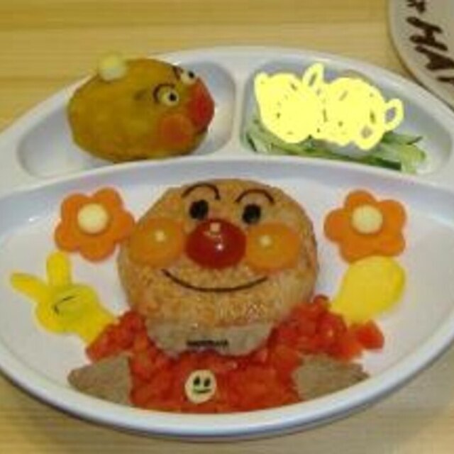 １歳のお誕生日プレート<アンパンマン>,1歳,誕生日,離乳食