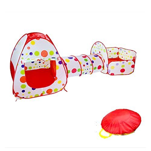 Actnow 子供用テント トンネル 3点セット【2019 キッズテント 折り畳み式 ボールプール バスケットネット 収納バッグ付き 女の子 男の子 クリスマス お誕生日 出産祝い の プレゼント,1歳,おもちゃ,男の子
