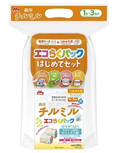 森永 フォローアップミルク チルミル エコらくパック はじめてセット 800g(400g×2袋) [1歳頃~3歳頃(満9ヶ月頃からでもご使用いただけます) 入れかえタイプの粉ミルク],フォローアップミルク,おすすめ,