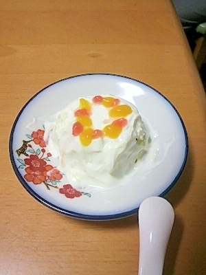 離乳食☆初期　ハーフバースディーケーキ,離乳食,ヨーグルト,