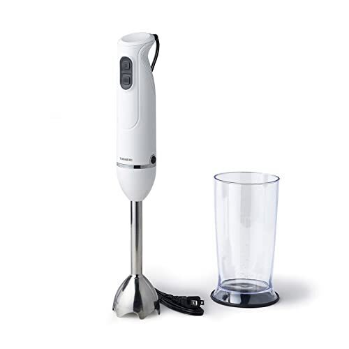 ツインバード 燕三条 ハンドブレンダー ハンディ 離乳食 ジュース作り お手入れ簡単 手作りドレッシング 1台3役 スピード切替機能 スープ 目盛り付 【メーカー保証1年】 ホワイト KC-4834W,離乳食,ブレンダー,
