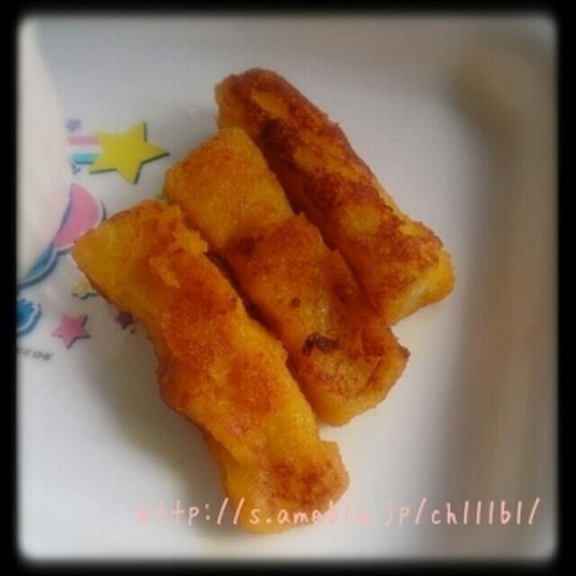 [離乳食：中～]かぼちゃのフレンチトースト,離乳食,中期,かぼちゃ